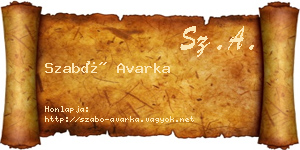 Szabó Avarka névjegykártya